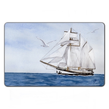 Breakfast Board  Watercolor Maritime Art Print  sailing vessel ship