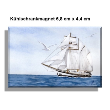 Fridge magnet Watercolor Maritime Art Print sailing vessel ship