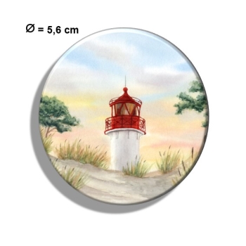 Kühlschrankmagnet m. Flaschenöffner Aquarell Maritim Kunst Druck Kunstdruck Ostsee Kleiner Leuchtturm Hiddensee Rügen Strand Dünen