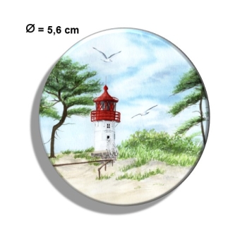 Kühlschrankmagnet m. Flaschenöffner Aquarell Maritim Kunst Druck Kunstdruck Ostsee Kleiner Leuchtturm Hiddensee Rügen Strand Dünen
