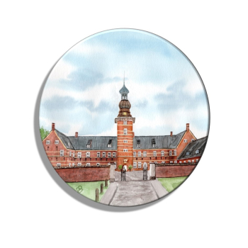Kühlschrankmagnet m. Flaschenöffner Aquarell Maritim Kunst Druck Kunstdruck Nordsee Schloss Park - Husum