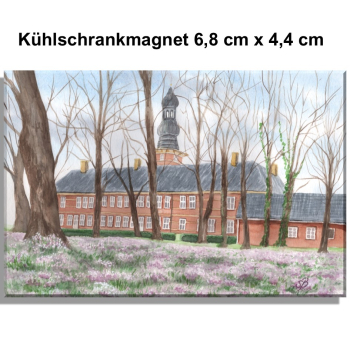 Kühlschrankmagnet Aquarell Maritim Kunst Druck Kunstdruck Nordsee Schloss Park - Husum