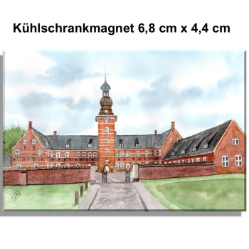 Kühlschrankmagnet Aquarell Maritim Kunst Druck Kunstdruck Nordsee Schloss Park - Husum