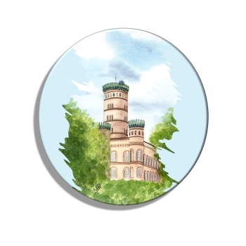 Kühlschrankmagnet m. Flaschenöffner Aquarell Maritim Kunst Druck Kunstdruck Ostsee Jagdschloss Granitz Rügen