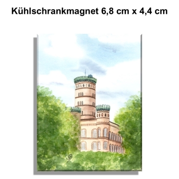 Kühlschrankmagnet  Aquarell Maritim Kunst Druck Kunstdruck Ostsee Jagdschloss Granitz Rügen