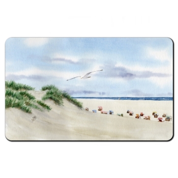 Breakfast board  Watercolor Art Print Beach Chair Sunset North Sea Island Juist - Beach chairs on the beach - Juist 8