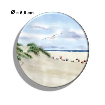 Fridge magnet with bottle opener Watercolor Art Print Beach Chair Sunset North Sea Island Juist - Beach chairs on the beach - Juist 8