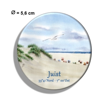Fridge magnet with bottle opener Juist - dune and wide beach with seagull - Juist 10
