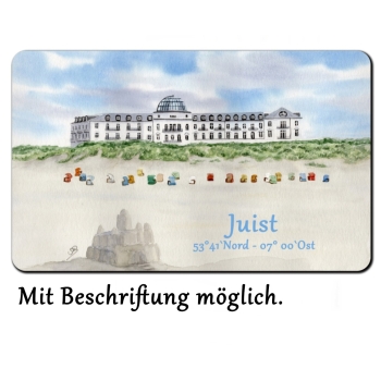 Frühstücksbrettchen Brettchen Aquarell Kunst Druck Kunstdruck Strandkorb Sonnenuntergang Nordsee Insel Juist - Strand hotel Kurhaus Juist weiter Strand - Juist 14