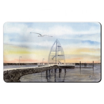 Frühstücksbrettchen Brettchen Aquarell Maritim Kunst Druck Kunstdruck Nordsee Juist Seezeichen Hafen Zitronenpresse  - Juist 4