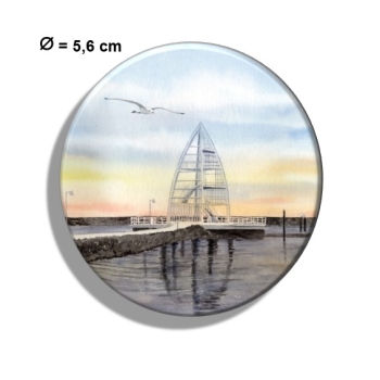 Kühlschrankmagnet m. Flaschenöffner Aquarell Maritim Kunst Druck Kunstdruck Nordsee Juist Seezeichen Hafen Zitronenpresse  - Juist 4