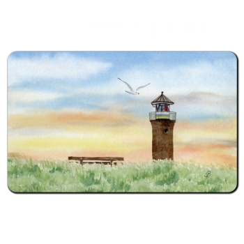Frühstücksbrettchen Brettchen Aquarell Maritim Kunst Druck Kunstdruck Nordsee Juist Leuchtturm Insel
