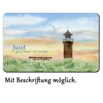 Frühstücksbrettchen Brettchen Juist9 - Alter Leuchtturm im Sonnenuntergang