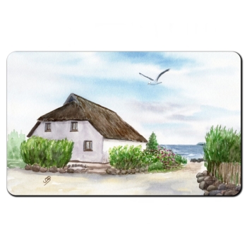 Frühstücksbrettchen Brettchen Aquarell Maritim Kunst Druck Kunstdruck Ostsee Kap Arkona 3 Fischerdorf Vitt