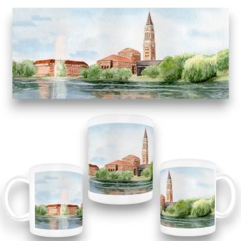 Cup Coffee Cup Mug Watercolor Maritime Art Print Baltic Sea - Kiel City Hall - Kiel2