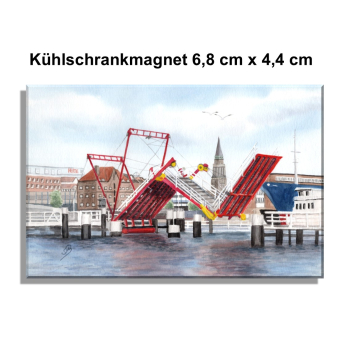 Fridge magnet  Hörnbrücke folding bridge Kiel - Kiel3