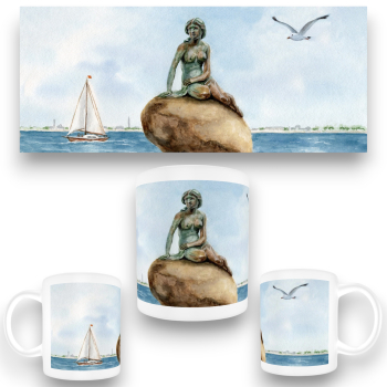 Tasse Becher Kaffeebecher Kopenhagen - Statue 