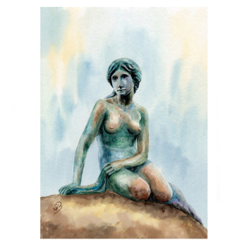 Postkarte DIN-A5 Kopenhagen - Statue 