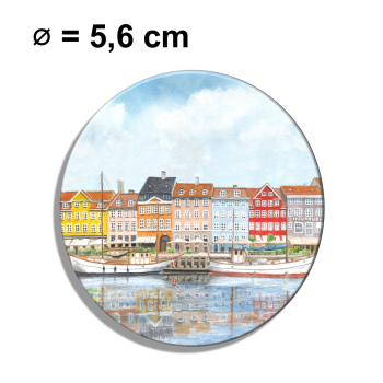 Fridge magnet with bottle opener watercolor maritime art print art print  Denmark Danmark Copenhagen Harbor Københavns Havn
