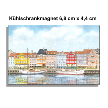 Fridge magnet watercolor maritime art print art print  Denmark Danmark Copenhagen Harbor Københavns Havn