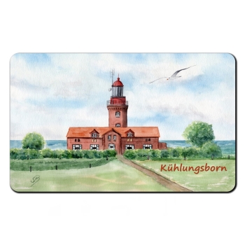 Frühstücksbrettchen Brettchen  Aquarell Maritim Kunst Druck Kunstdruck Ostsee Heiligenhafen Kühlungsborn Leuchtturm