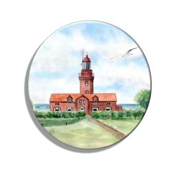 Kühlschrankmagnet m. Flaschenöffner  Aquarell Maritim Kunst Druck Kunstdruck Ostsee Kühlungsborn Leuchtturm