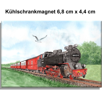 Kühlschrankmagnet  Aquarell Maritim Kunst Druck Kunstdruck Ostsee Kühlungsborn Molli