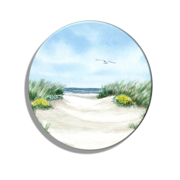 Kühlschrankmagnet m. Flaschenöffner Strandweg Aquarell Maritim Kunst Druck Kunstdruck Dänemark Nordsee Ostsee Dünen Meer Strand