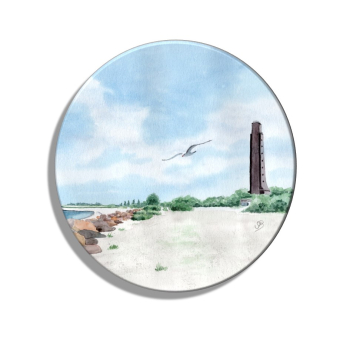 Fridge magnet with bottle opener Watercolor Maritime Art Print Baltic Sea Laboe Beach Naval Memorial LB2