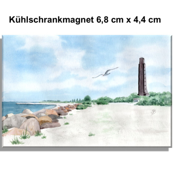 Fridge magnet  Watercolor Maritime Art Print Baltic Sea Island Fehmarn Laboe Beach Naval Memorial LB2