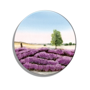Fridge magnet with bottle opener Watercolor Art Print Luneburg Heath Heathland Landscape Coach Carriage Ride