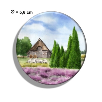 Kühlschrankmagnet m. Flaschenöffner  Aquarell Kunst Druck Kunstdruck Lüneburger Heide Lüneburg Landschaft Kutsche Kutschfahrt