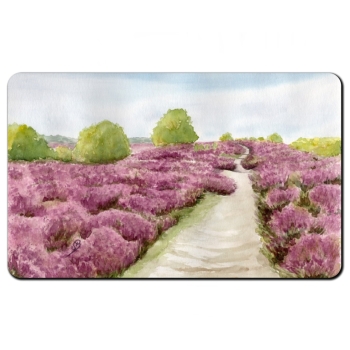 Frühstücksbrettchen Brettchen  Aquarell Kunst Druck Kunstdruck Lüneburger Heide Lüneburg Landschaft Kutsche Kutschfahrt