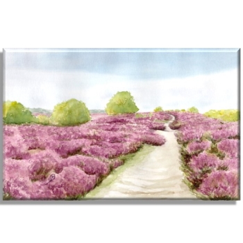 Leinwand 30 x 20 cm Keilrahmen Canvas-Leinen  Aquarell Kunst Druck Kunstdruck Lüneburger Heide Lüneburg Landschaft Kutsche Kutschfahrt