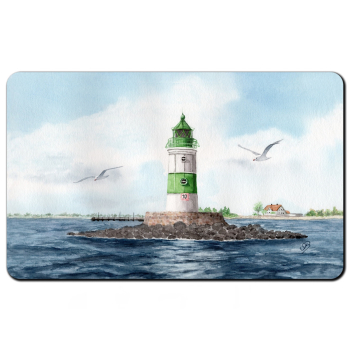 Frühstücksbrettchen Brettchen Aquarell Maritim Kunst Druck Kunstdruck Ostsee Leuchtturm Maasholm Schleimünde Schlei Kappeln