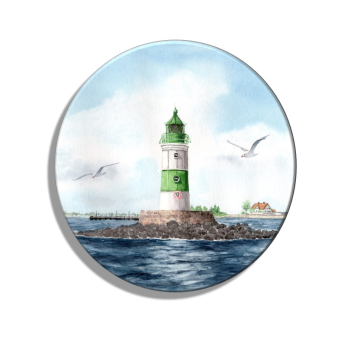 Kühlschrankmagnet m. Flaschenöffner Aquarell Maritim Kunst Druck Kunstdruck Ostsee Leuchtturm Maasholm Schleimünde Schlei Kappeln