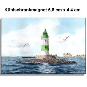 Kühlschrankmagnet  Aquarell Maritim Kunst Druck Kunstdruck Ostsee Leuchtturm Maasholm Schleimünde Schlei Kappeln