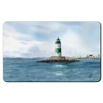 Frühstücksbrettchen Brettchen Aquarell Maritim Kunst Druck Kunstdruck Ostsee Leuchtturm Maasholm Schleimünde Schlei Kappeln