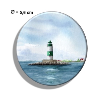 Kühlschrankmagnet m. Flaschenöffner Aquarell Maritim Kunst Druck Kunstdruck Ostsee Leuchtturm Maasholm Schleimünde Schlei Kappeln
