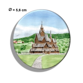 Kühlschrankmagnet m. Flaschenöffner  Aquarell Kunst Druck Kunstdruck Norwegen Norge Norway Kirche Stabkirche