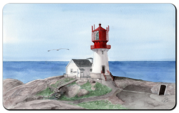 Preview: Frühstücksbrettchen Brettchen - Leuchtturm Lindesnes Lindesnesfyr Norwegen - NO16