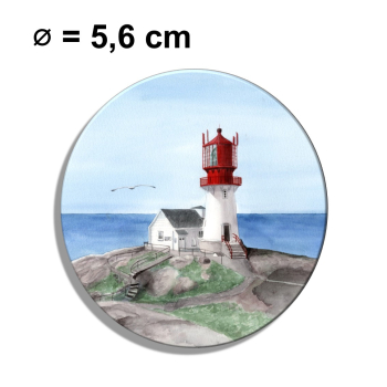 Kühlschrankmagnet m. Flaschenöffner  Aquarell Kunst Druck Kunstdruck Norwegen Norge Norway Leuchtturm Lindesnes Lindesnesfyr