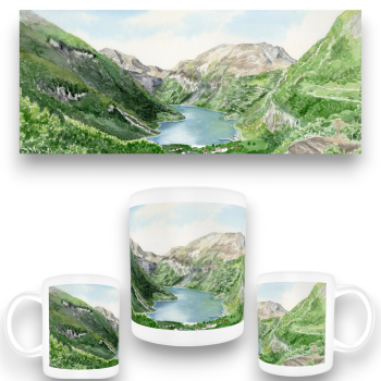 Tasse Becher Kaffeebecher  Aquarell Kunst Druck Kunstdruck Norwegen Norge Norway Geiranger Fjord