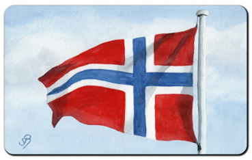 Preview: Frühstücksbrettchen Brettchen Flagge Norwegen - NO25