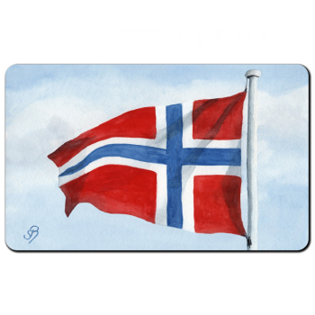 Frühstücksbrettchen Brettchen Aquarell Maritim Kunst Druck Kunstdruck Nordsee Flagge Norwegen