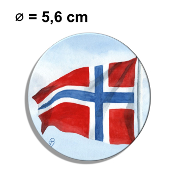 Kühlschrankmagnet m. Flaschenöffner Aquarell Maritim Kunst Druck Kunstdruck Nordsee Flagge Norwegen