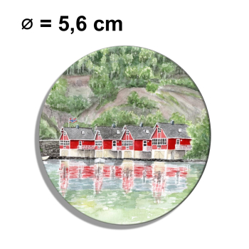 Fridge magnet with bottle opener watercolor art print Norway Norge Aurlandsfjord - Flåm Flam