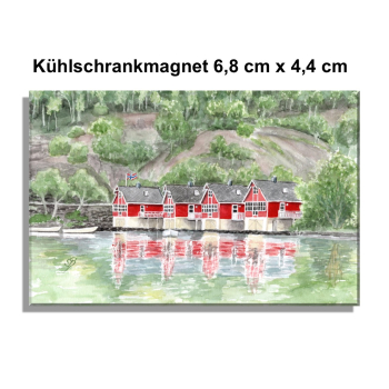 Fridge magnet watercolor art print Norway Norge Aurlandsfjord - Flåm Flam