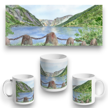 Cup Coffee Cup Mug watercolor art print Norway Norge  Aurlandsfjord - Flåm Flam
