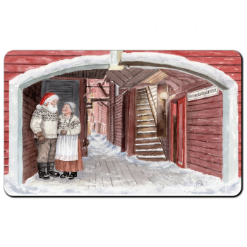 Breakfast Board  watercolor art print Norway Norge Bergen Bryggen - Julehuset - Christmas